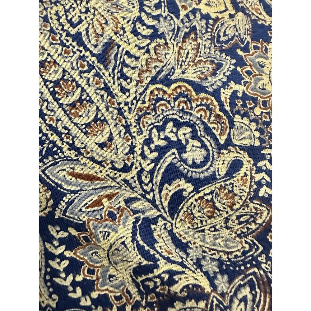 J Jill Size 2X Women's 100% Pima Cotton 3/4 Sleeve Scoop Neck Paisley Top Tee